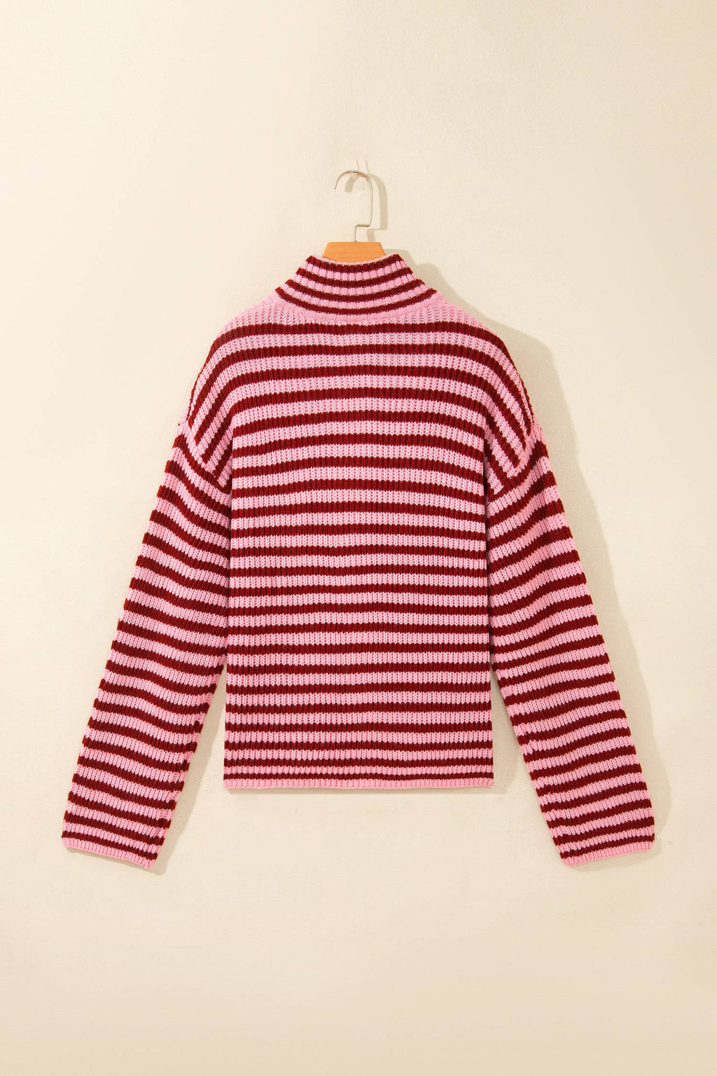 Striped Mock Zip Up Cardi