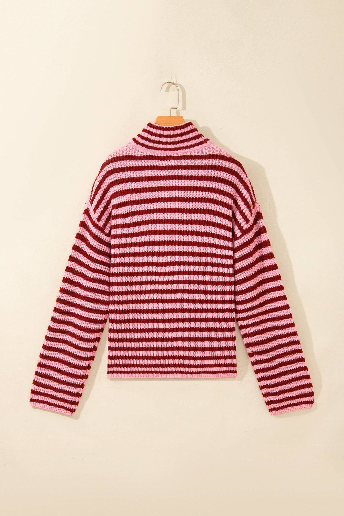 Striped Mock Zip Up Cardi