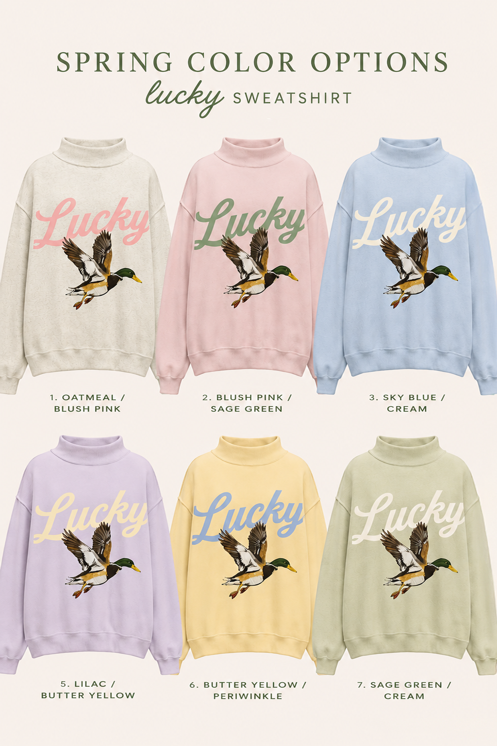 Navy Mallard Mock Neck