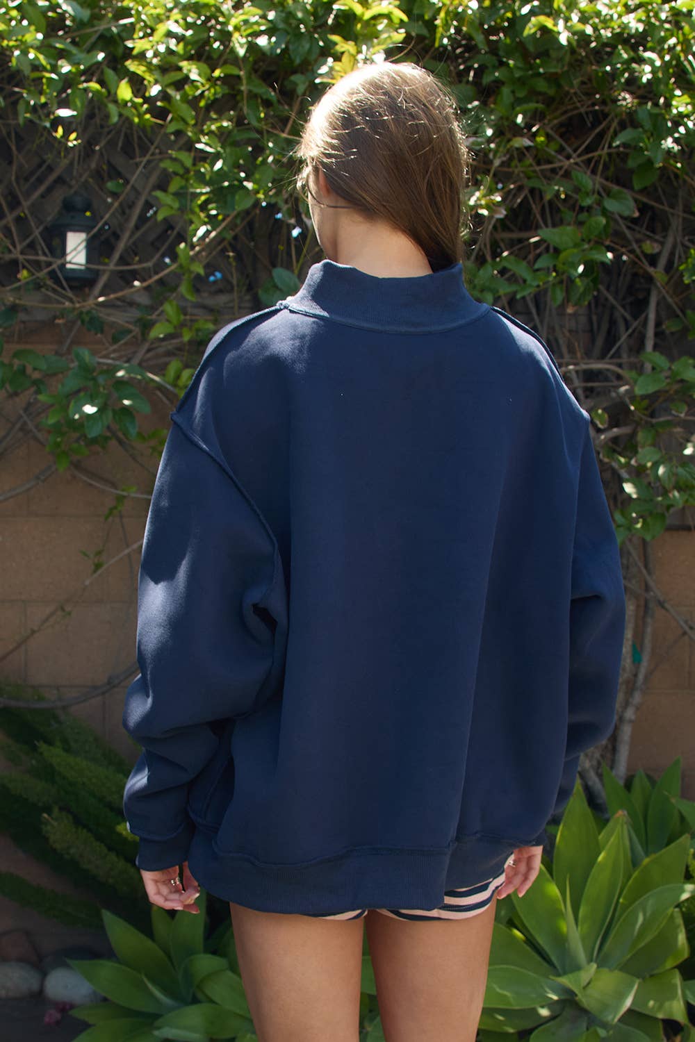 Navy Mallard Mock Neck