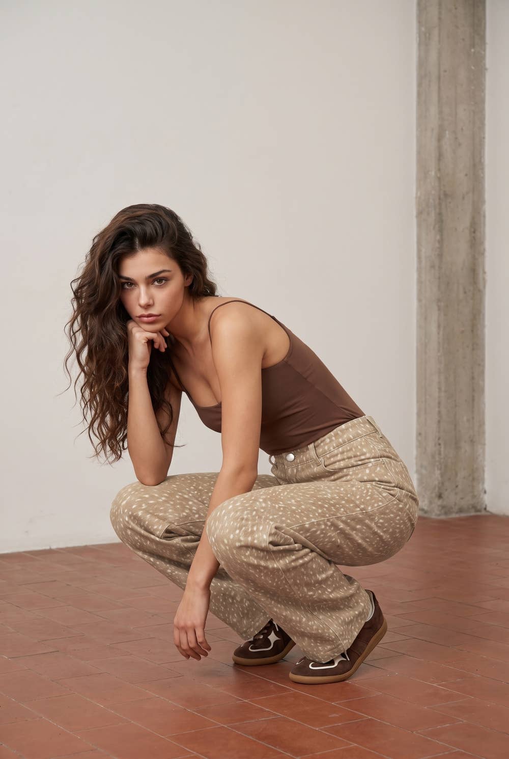 BAMBI PRINT BARREL PANTS