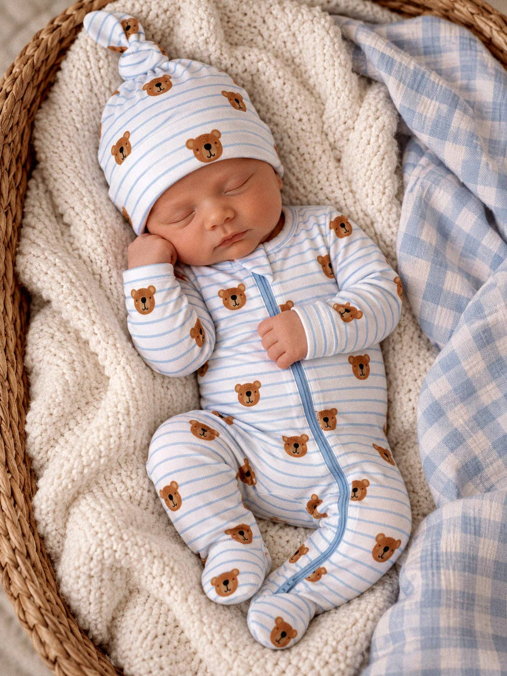 Blue Bear Stripe Sleeper