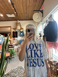 Blue Love Like Jesus Camo Tee
