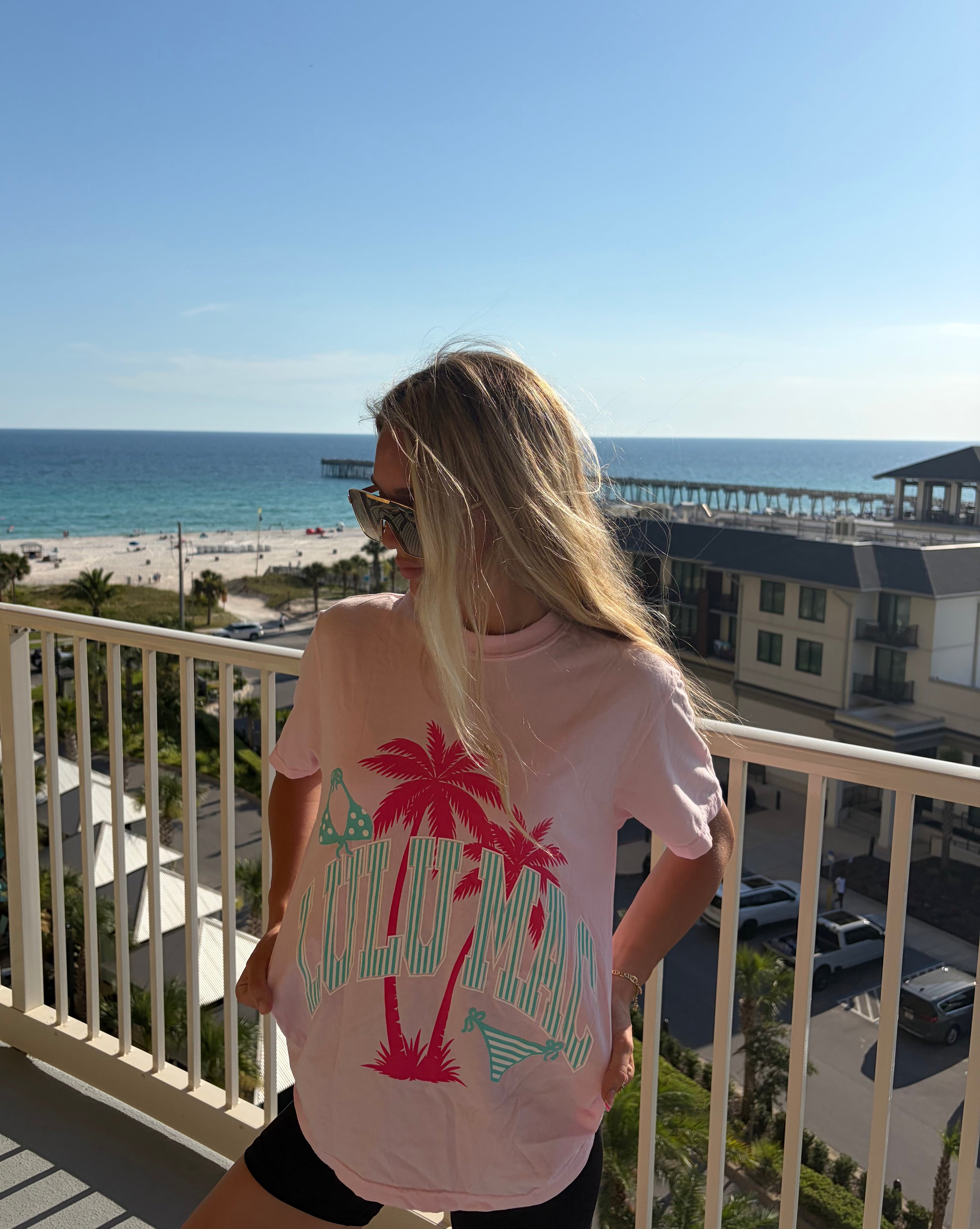 Pink Palm Tree LuLu Mac Short Sleeve T-shirt-
