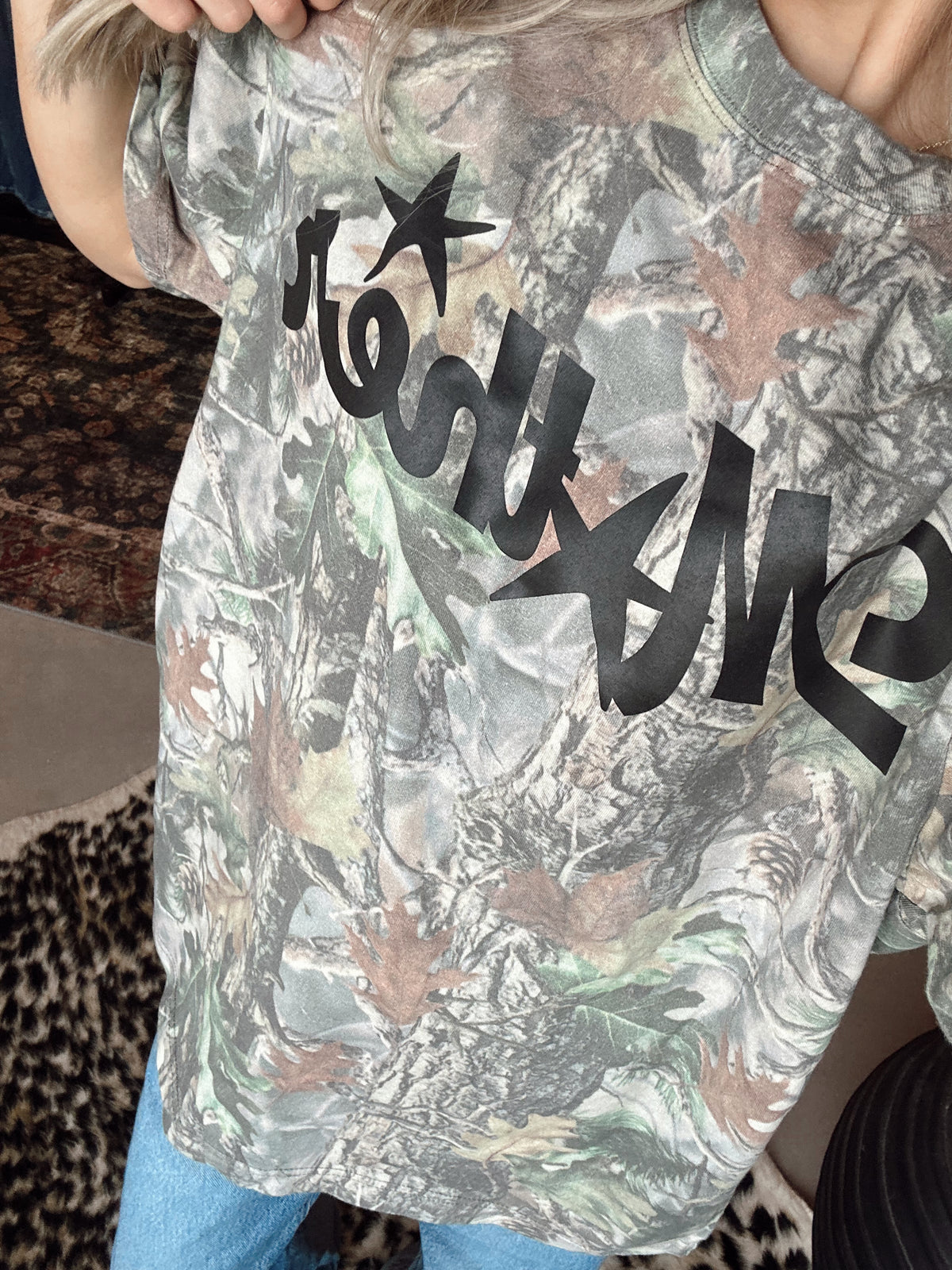 Mother, Star Detail Camo Western Boxy Cotton TShirt