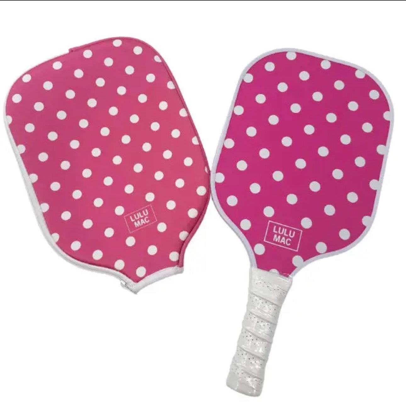 Pink Polka Dot Pickleball Paddle