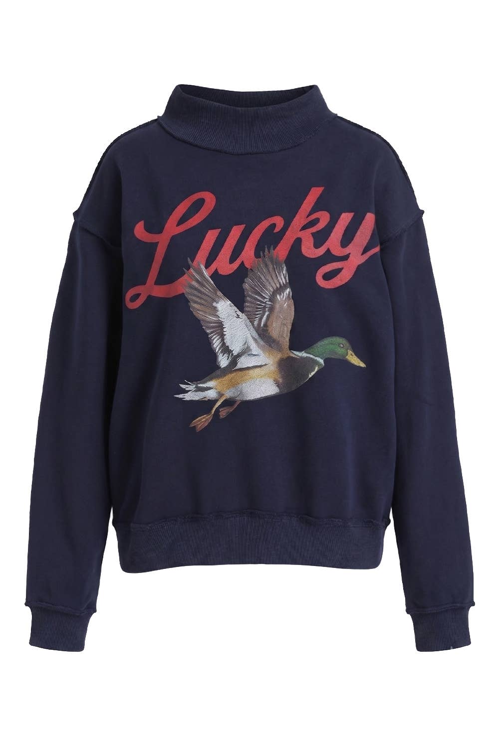 Navy Mallard Mock Neck