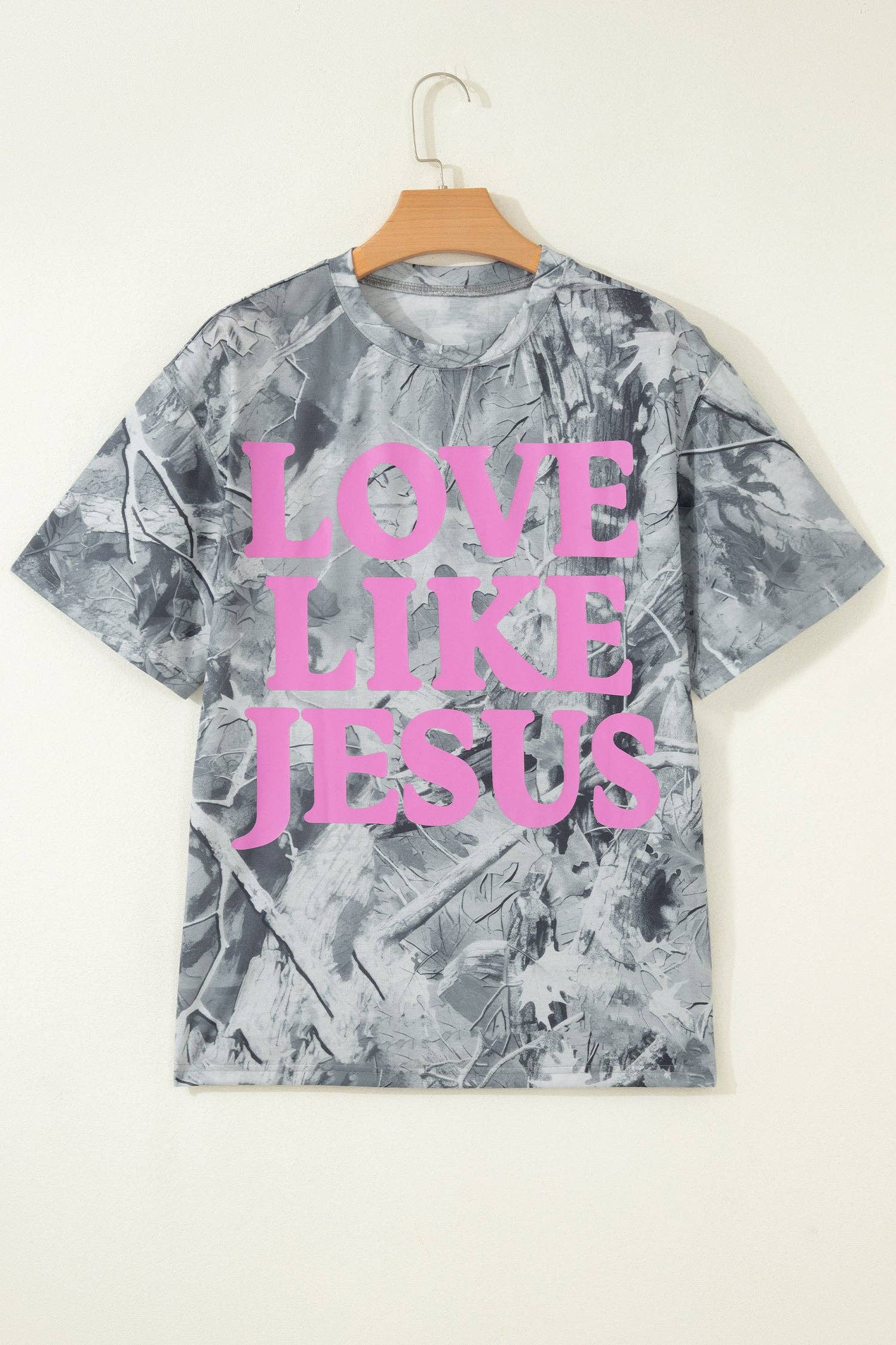 Pink Love Like Jesus Camo Tee