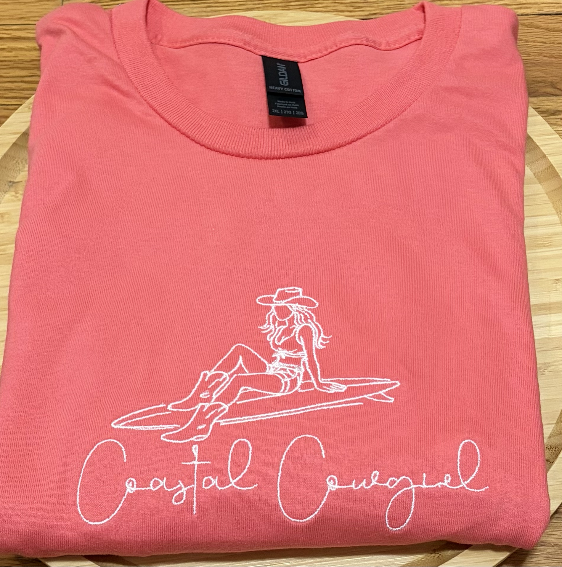 Coastal Cowgirl Embroidered Gildan T-Shirt