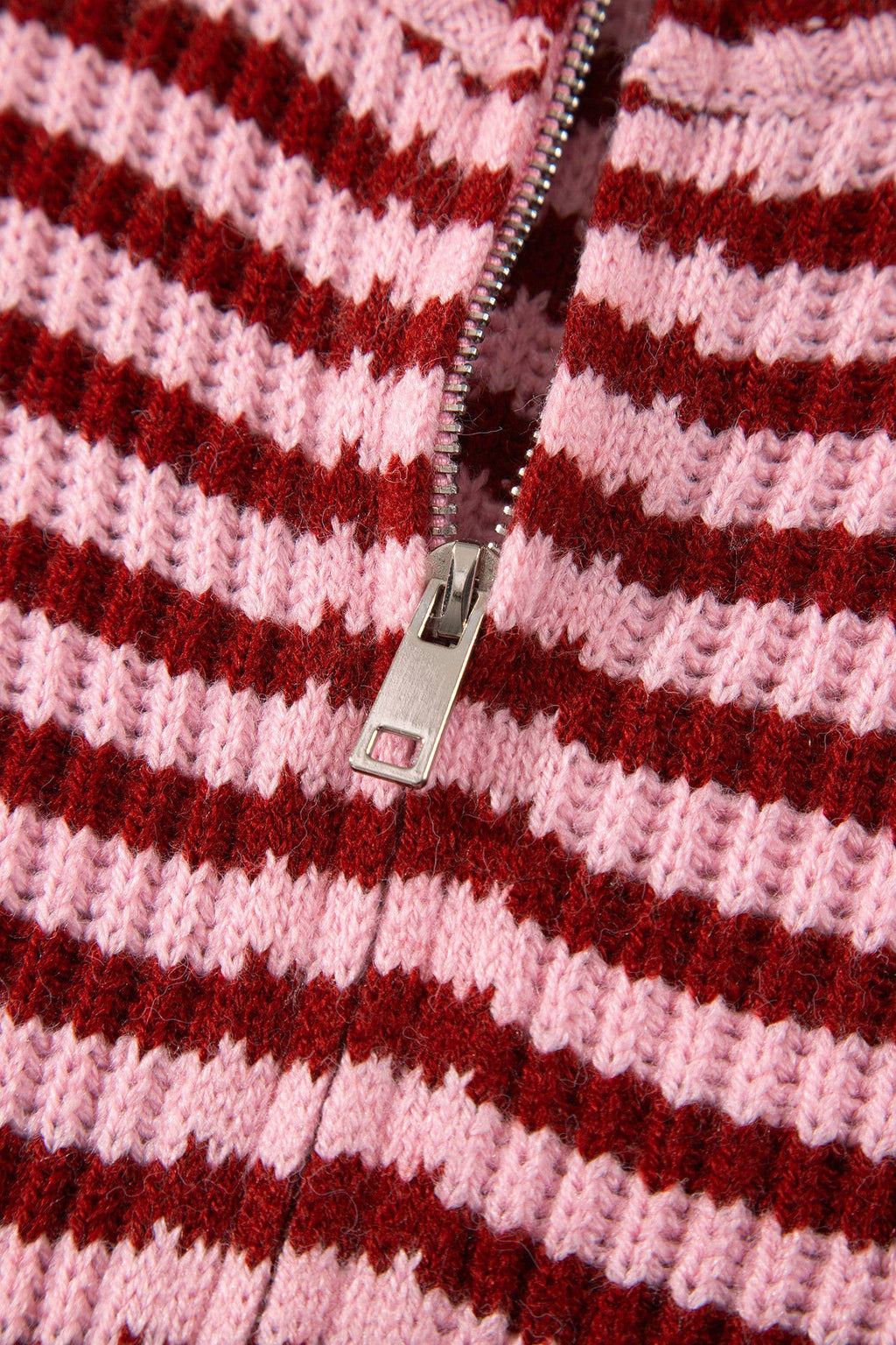 Striped Mock Zip Up Cardi