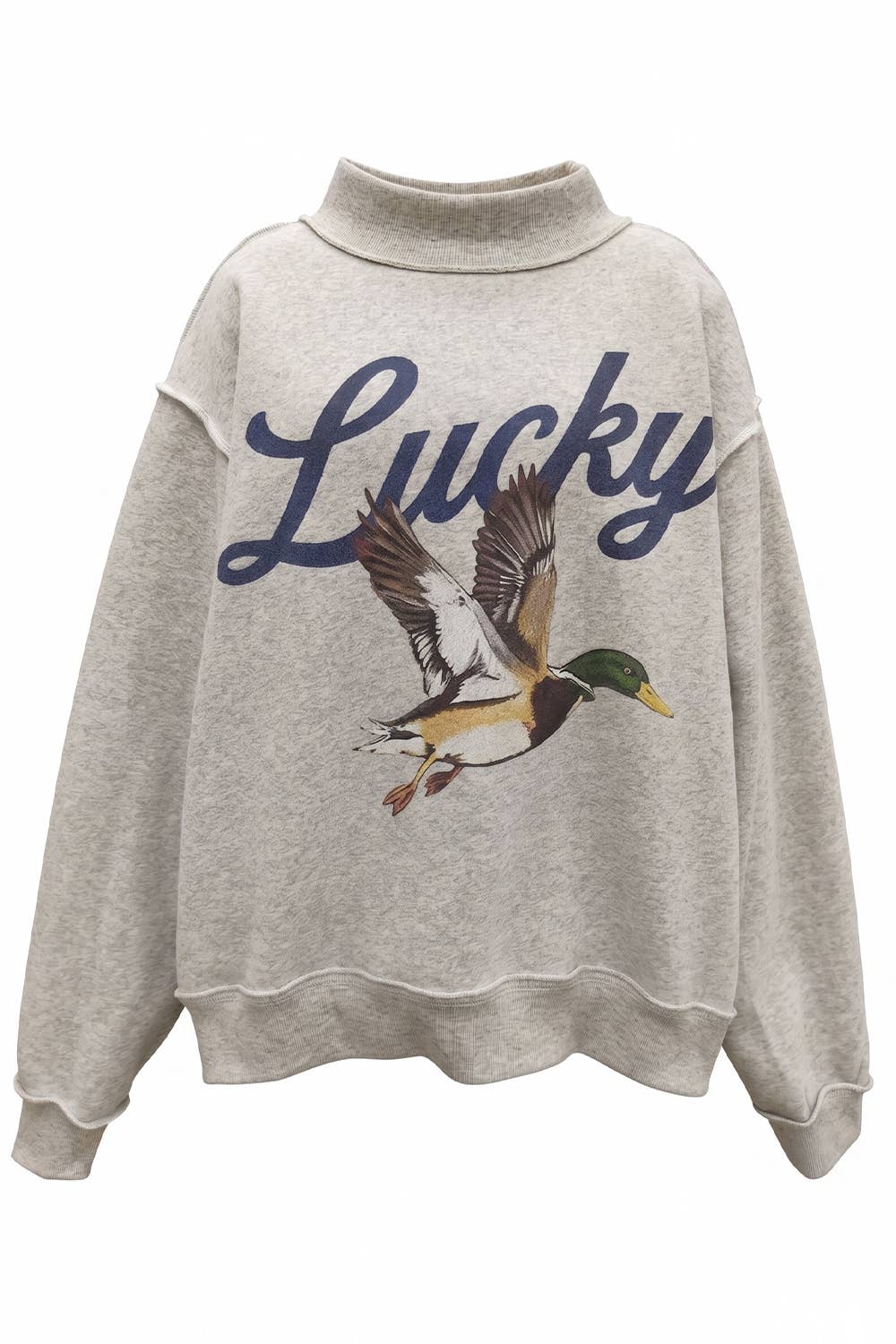 Navy Mallard Mock Neck