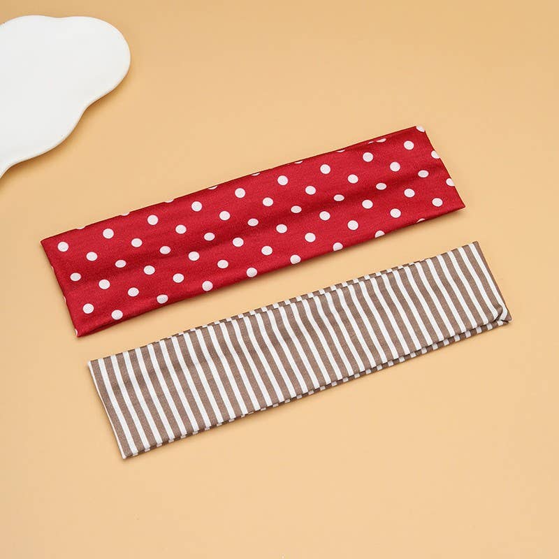 Polka Dot & Striped Headband 2pc Set