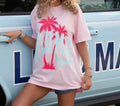 Pink Palm Tree LuLu Mac Short Sleeve T-shirt-